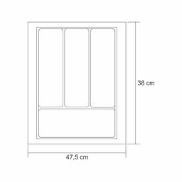 Divisoria De Talheres Para Gavetas De Cozinha - 10177 - Branca - 30,5 x 39cm a 38 x 47,5cm - 3