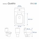 Ver imagem 2 de Assento Sanitário Poliester Quadra Branco Ferragem Dourada para Vaso Deca