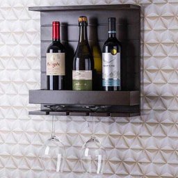 Adega De Vinhos De Madeira Com Porta Taças Para 4 Garrafas - 1