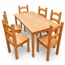Ver imagem 2 de Mesa de Jantar 6 Cadeiras Mel Madeira Maciça Provenza