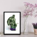 Ver imagem 2 de Quadro Decorativo Banheiro Infantil 33x24cm - com vidro:Madeira preta