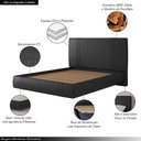 Ver imagem 6 de Cama Box Queen Aspen Base Flutuante Cabeceira Estofada PU Preto Gran Belo
