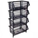 Ver imagem 3 de Cesto Expositor Empilhavel Reforçado Porta Etiqueta Organizador 10 Unidades