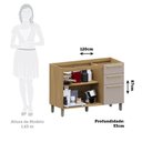 Ver imagem 4 de Balcão de Cozinha para Pia 120cm 2 Portas e 3 Gavetas sem Tampo Elegance Luciane Móveis