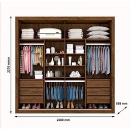 Guarda-roupa Casal 2 Portas 6 Gavetas Sevilha Made Marcs - 2