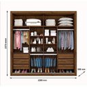 Ver imagem 2 de Guarda-roupa Casal 2 Portas 6 Gavetas Sevilha Made Marcs