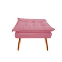 Ver imagem 6 de Kit Namoradeira + 1 Poltrona + 1 Puff Decorativo Opala Suede Rosa Pés Madeira Mz Decor