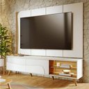 Ver imagem 1 de Rack com Painel Salerno C04 para TV 65" 216cm MDF-MDP com LED Off White Lyam Decor