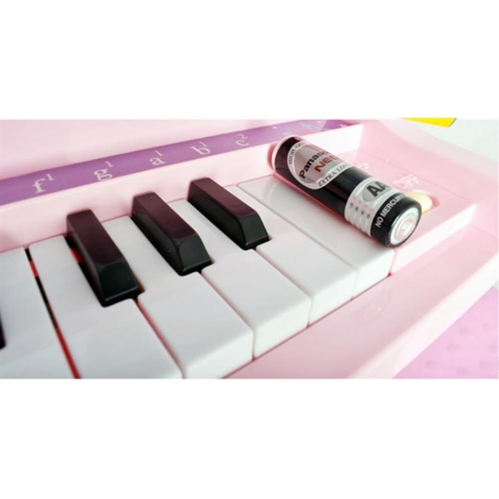 Teclado Piano Musical Educativo Brinquedo Infatil com 13 Teclas  Interatiuvas (Rosa)