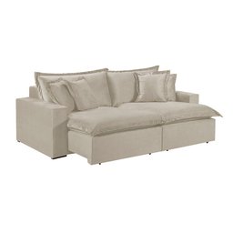 Sofá 2 Lugares Retrátil com Encosto Fixo Linho M-145 Martins Creme - 1