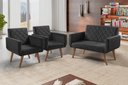 Ver imagem 4 de Conjunto Anabelle 2 Poltronas de 1 Lugar 1 Poltrona 2 Lugares Braço Unidecor Preto
