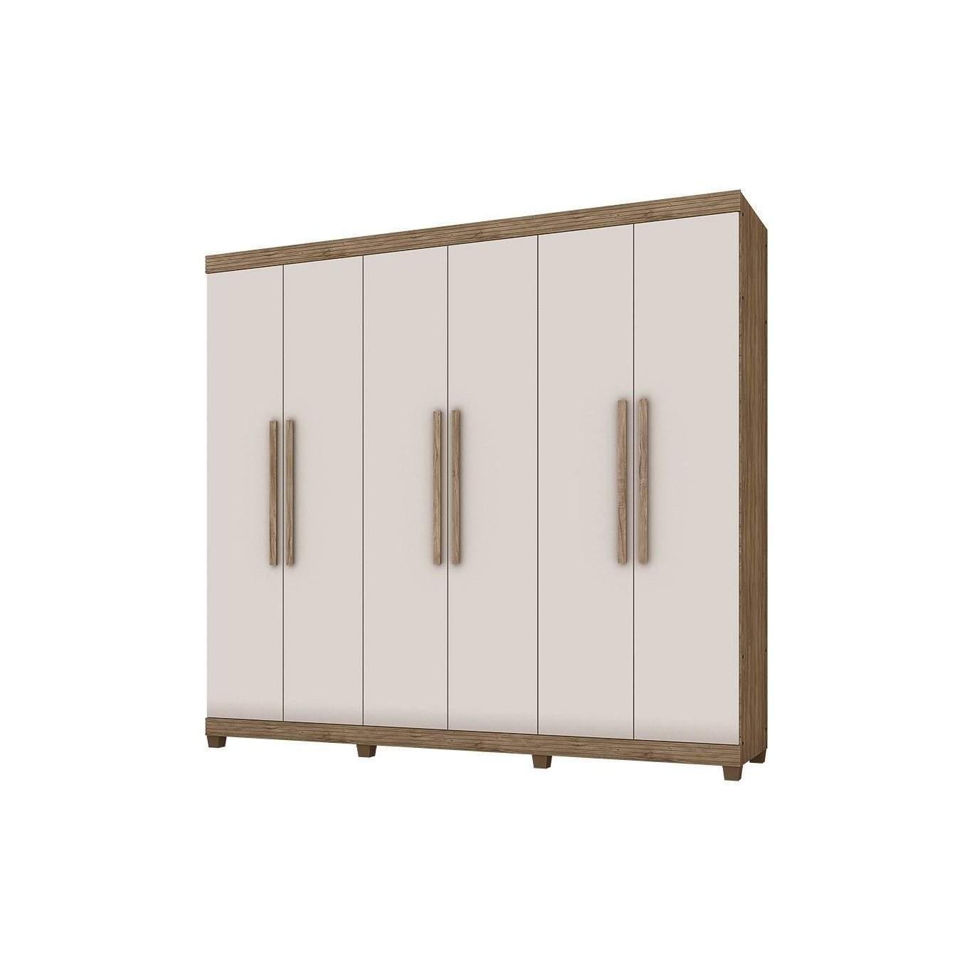 Guarda Roupa Casal 6 Portas 4 Gavetas Amsterdã - Lanza:Noce Bronze