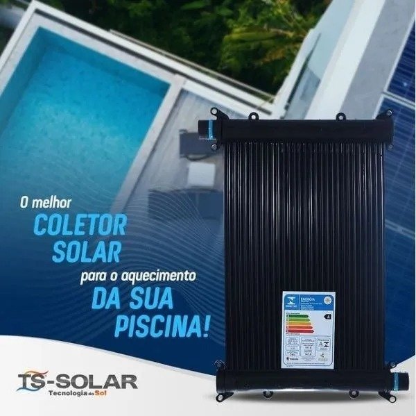 7 Placas 3mt - Aquecedor Solar Piscinas - 6m²/8.500 Litros - Marca Ts Solar - 6