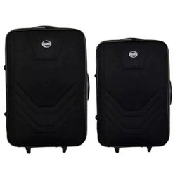 KIT CONJUNTO JOGO 2 MALAS VIAGEM VILLAGE - GRANDE E PEQUENA - Preto - 1