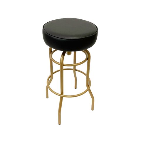 Banqueta Altura 65cm Bar Giratória cor Dourado fosco assento preto Poltronas do Sul Banqueta Bar