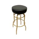 Ver imagem 1 de Banqueta Altura 65cm Bar Giratória cor Dourado fosco assento preto Poltronas do Sul Banqueta Bar