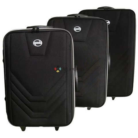 Kit Conjunto Jogo Malas Viagem Village Grande Média Pequena - Preto