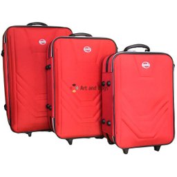 Kit Conjunto Jogo Malas Viagem Village Grande Média Pequena - Vermelho - 1