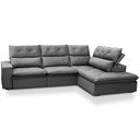 Ver imagem 2 de Sofá 3 Lugares Retrátil Reclinável Chaise Direito 258cm Bergen F04 Veludo Grafite - Lyam Decor