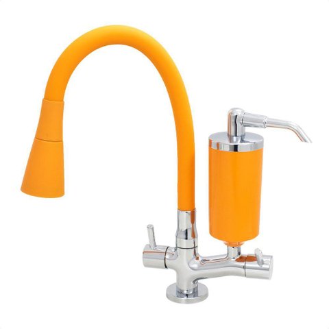 Torneira C/filtro Cozinha Mesa Cone Gourmet Laranja