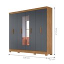 Ver imagem 3 de Guarda Roupa Casal Estilo Nobre Superagui 8 Portas de Bater 4 Gavetas Internas MDP Freijó-Cinza