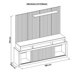 Rack Com Painel Para TV até 65 Polegadas Life Marrom Caemmun - 7