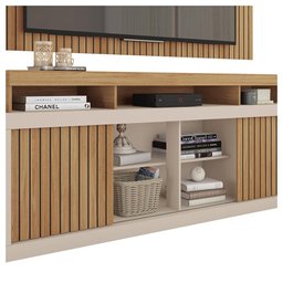 Rack Com Painel Para TV até 65 Polegadas Life Marrom Caemmun - 5