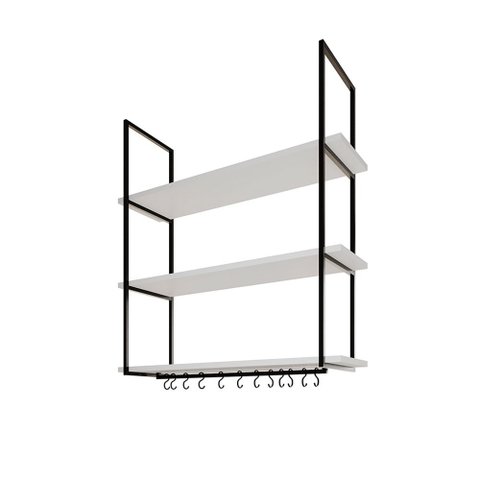Nicho de Teto Indústrial Denver 95cm Preto e Branco