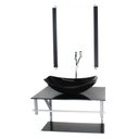 Ver imagem 2 de GABINETE DE VIDRO PARA BANHEIRO 60CM AC CUBA OVAL CHANFRADA PRETO FULL