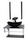 Ver imagem 1 de GABINETE DE VIDRO PARA BANHEIRO 60CM AC CUBA OVAL CHANFRADA PRETO FULL