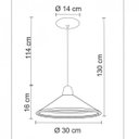 Ver imagem 2 de Pendente Cúpula Vidro Cônico 30cm Economy Madelustre