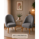 Ver imagem 1 de Kit 2 Cadeira Lua Decorativa Poltrona Lua Sala de Estar Salão Quarto Estética Decoração Recepção-Ext
