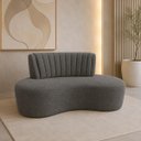 Ver imagem 1 de Sofá Orgânico Curvo Luxo Mavie 160cm Sala Bouclê Cinza-Escuro