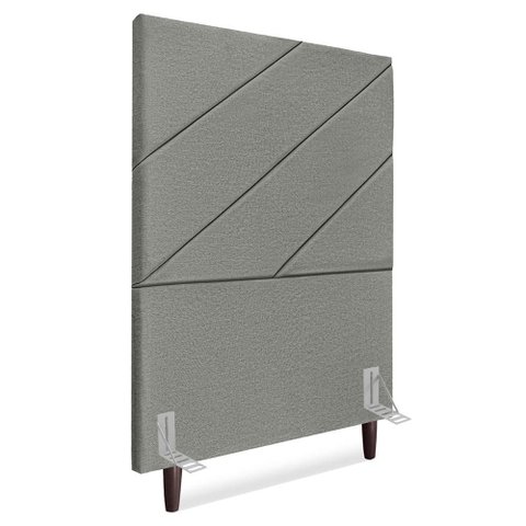 Cabeceira Solteiro 90 Cm com Frame Cristal Linho Cinza Escuro Artte