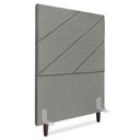 Ver imagem 1 de Cabeceira Solteiro 90 Cm com Frame Cristal Linho Cinza Escuro Artte