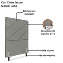 Ver imagem 4 de Cabeceira Solteiro 90 Cm com Frame Cristal Linho Cinza Escuro Artte