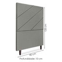 Ver imagem 3 de Cabeceira Solteiro 90 Cm com Frame Cristal Linho Cinza Escuro Artte