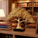 Ver imagem 3 de Escultura Decorativa Arvore da Fortuna Divina Resina Dourado