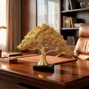 Ver imagem 2 de Escultura Decorativa Arvore da Fortuna Divina Resina Dourado