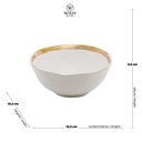 Ver mais imagens de Bowl Porcelana Branco e Dourado Dubai 15x6cm Wolff