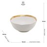 Bowl Porcelana Branco e Dourado Dubai 15x6cm Wolff - 8