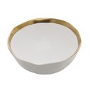 Ver imagem 3 de Bowl Porcelana Branco e Dourado Dubai 15x6cm Wolff
