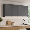 Ver imagem 3 de Armário Aéreo Andreia para Cozinha Multiuso 150cm AJL Móveis:Cinza