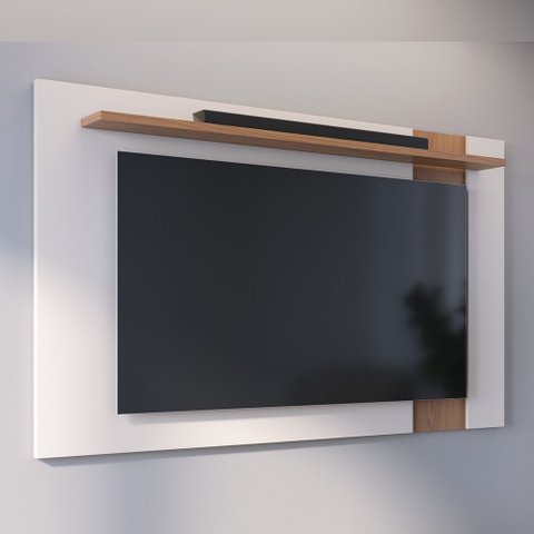 Painel para TV 70 pol Extensível 180cm Lara C04 Off White Matte Freijó - Lyam Decor