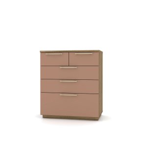 Cômoda Dubai 05 Gavetas 90 Cm Cor Camarim Vila Rica