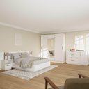 Ver imagem 1 de Kit Guarda Roupas 3 Portas, Cama Casal e Complementos de Quarto Araçá CabeCasa MadeiraOriginals Branco
