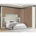 Ver imagem 2 de Quarto Modulado Casal Seletto 5 Peças 2 Portas Deslizante Areia/Jequitibá - Móveis Henn