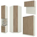 Ver imagem 3 de Quarto Modulado Casal Seletto 5 Peças 2 Portas Deslizante Areia/Jequitibá - Móveis Henn