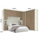 Ver imagem 5 de Quarto Modulado Casal Seletto 5 Peças 2 Portas Deslizante Areia/Jequitibá - Móveis Henn