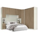 Ver imagem 1 de Quarto Modulado Casal Seletto 5 Peças 2 Portas Deslizante Areia/Jequitibá - Móveis Henn